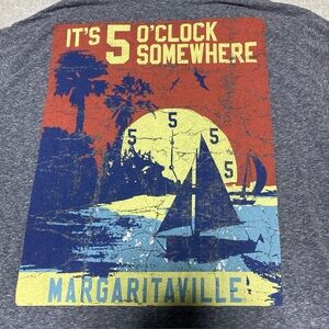Margaritaville T Shirt Mens XXL Gray Jimmy Buffet Five O Clock Party Tropical 2X